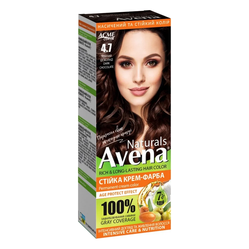 Фарба для волосся Acme Color Avena Naturals Стійка 4.7 - Dark Chocolate (4823115503183)