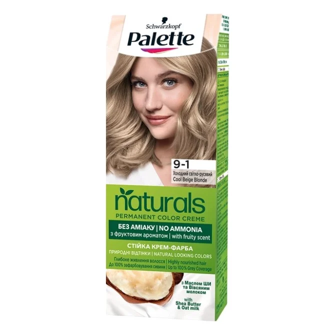 Фарба для волосся Palette Naturals без аммиака 9-1 Холодний світло-русявий (9000101206630)