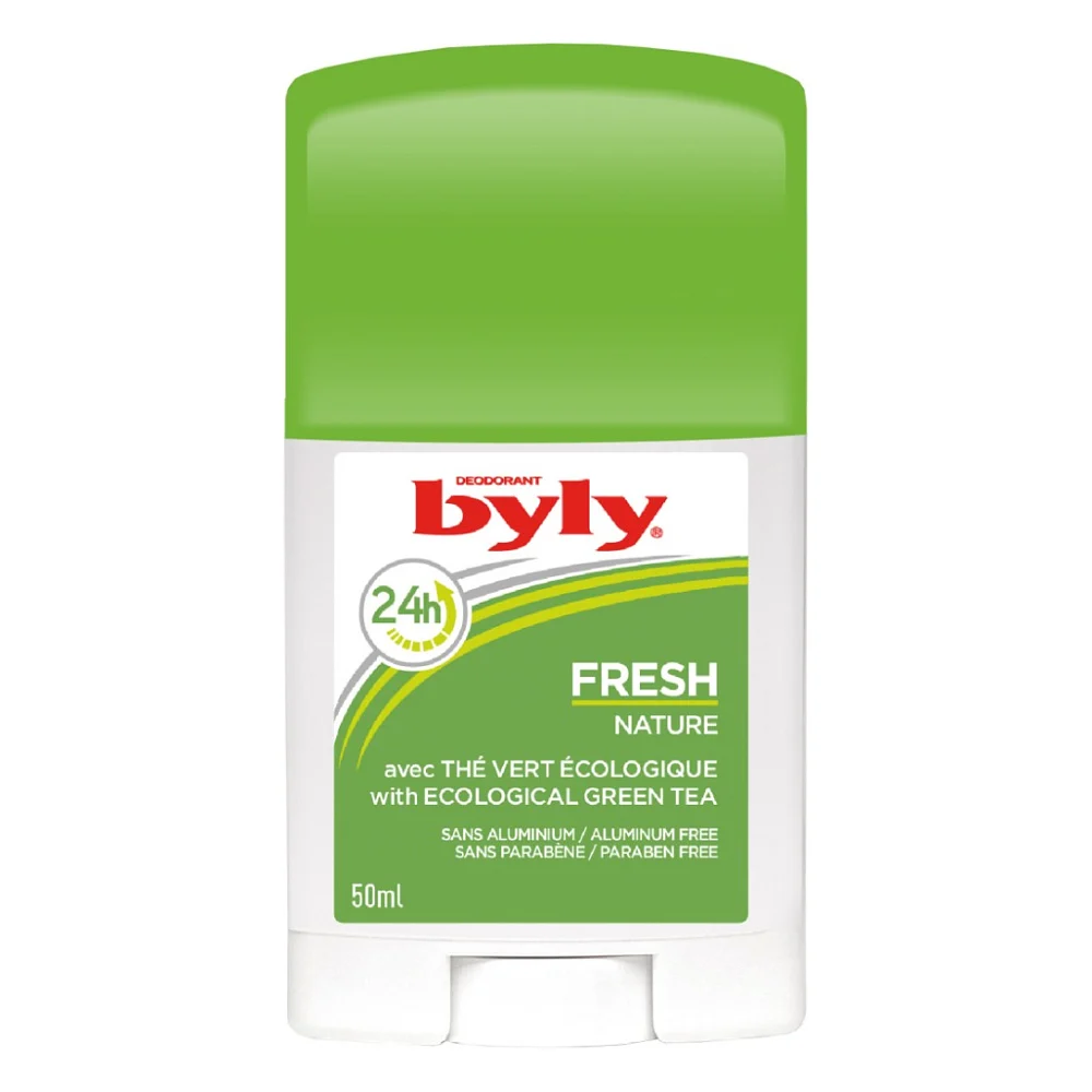 Дезодорант Byly Стік Fresh Nature Захист 24 години З м’ятою та зеленим чаєм Без алюмінію 50 мл (8411104003293)