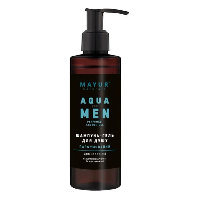Гель для душу Mayur Aqua For Men 3 в 1 Парфумований для чоловіків 200 мл (4820230954920)
