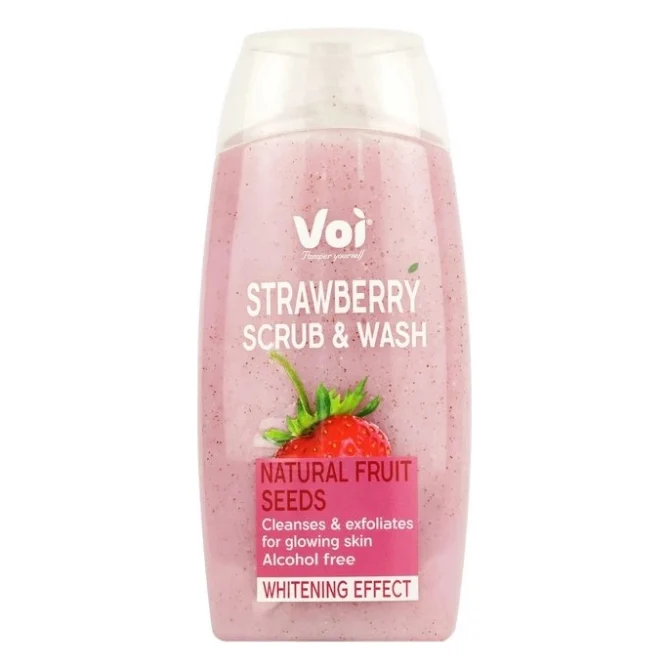 Гель для душу Voi Scrub & Wash Natural Fruit Seeds Whitening Effect 400 мл (8681608226140)