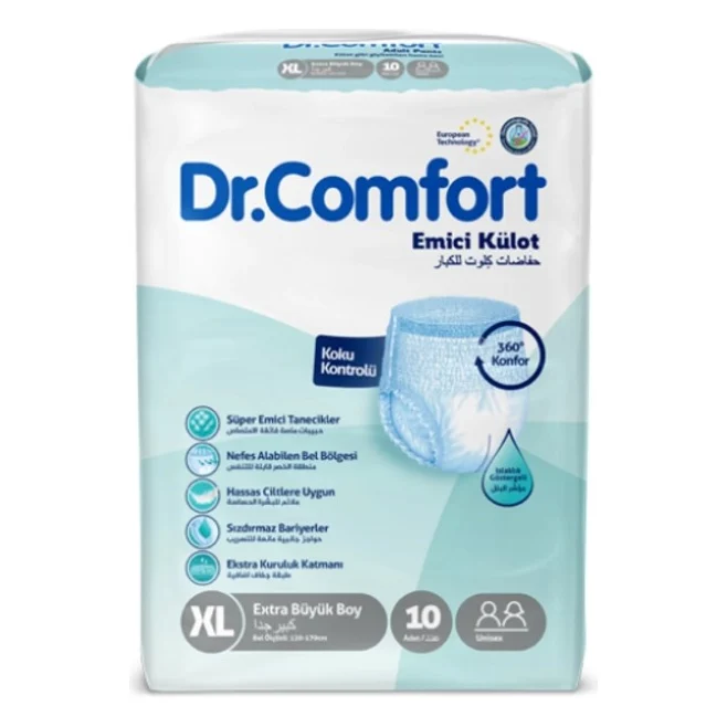 Підгузки для дорослих Dr.Comfort Extra Large 120-170 см 5.5 кр. 10 шт (8680131205653)