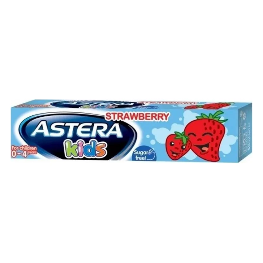 Дитяча зубна паста Astera Kids (0+) зі смаком полуниці 50 мл (3800013515464)