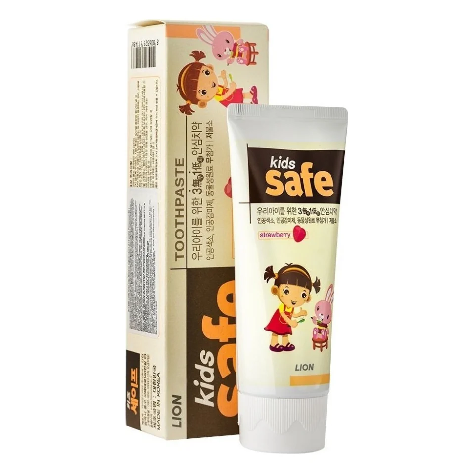 Дитяча зубна паста Lion Kids Safe 3-12 років Полуниця, 90 г (8806325611486) — фото 2