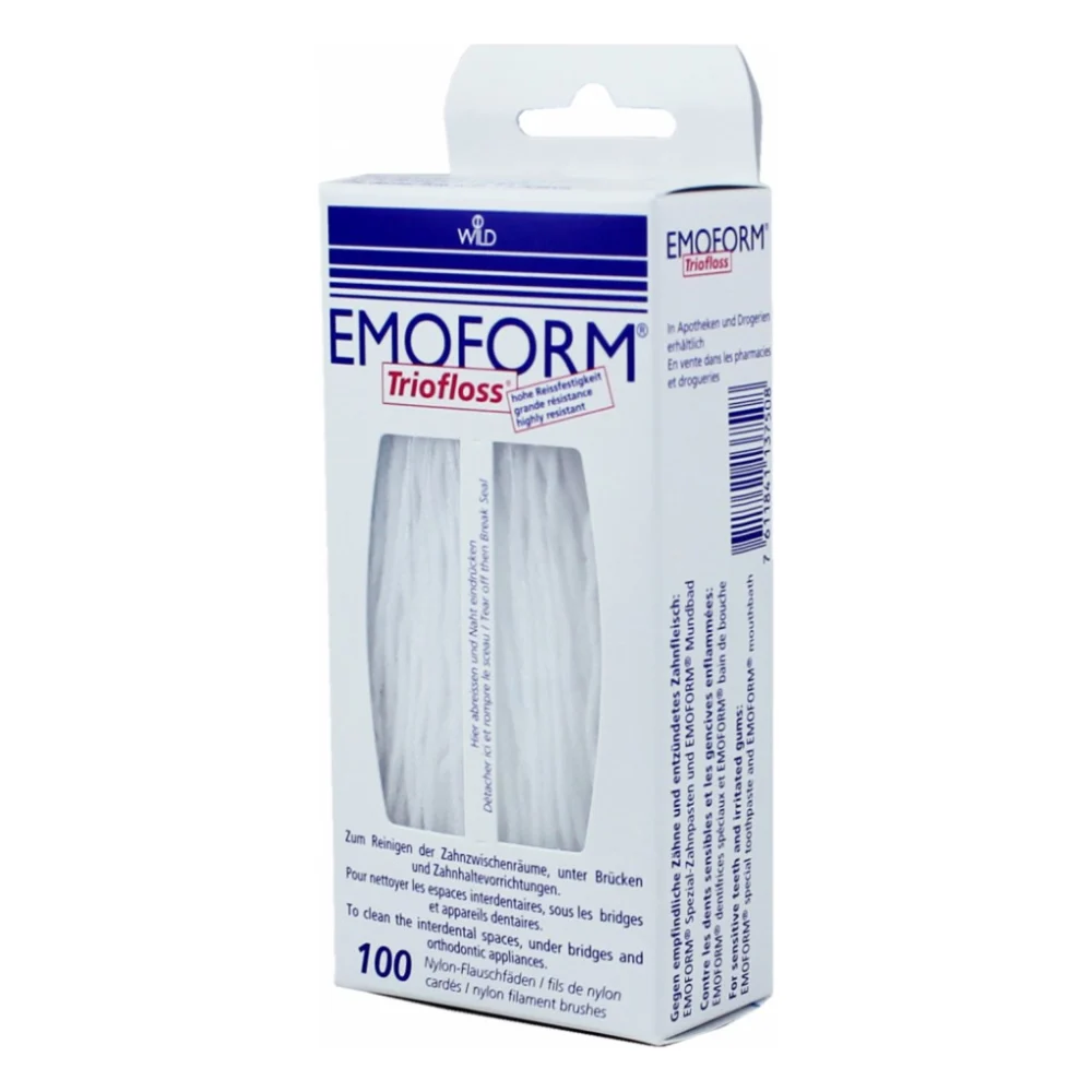 Зубна нитка Dr. Wild Emoform Triofloss суперфлос 100 шт. (7611841137508)