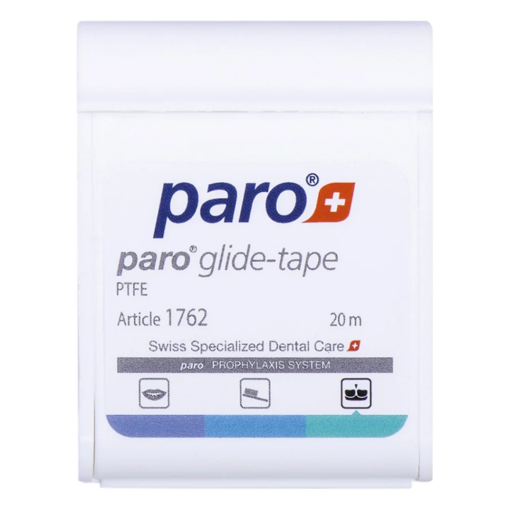 Зубна нитка Paro Swiss glide-tape стрічка тефлонова 20 м (7610458017623)
