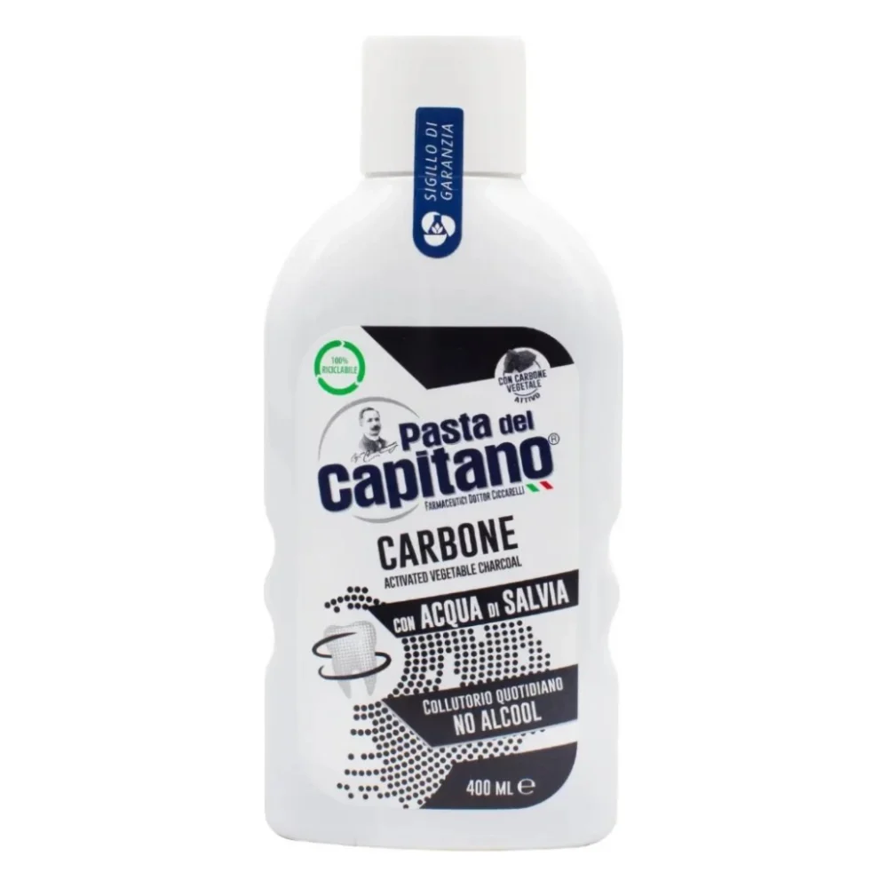 Ополіскувач для порожнини рота Pasta del Capitano Charcoal Carbone Mouthwash З активованим вугіллям 400 мл (8002140033001)
