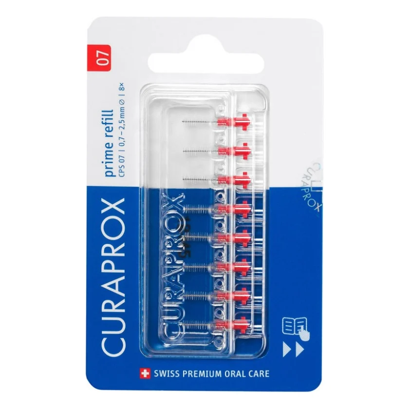 Щітки для міжзубних проміжків Curaprox Prime Refill CPS 07 D 0.7 - 2.5 мм Без тримача 8 шт. (7612412426526)