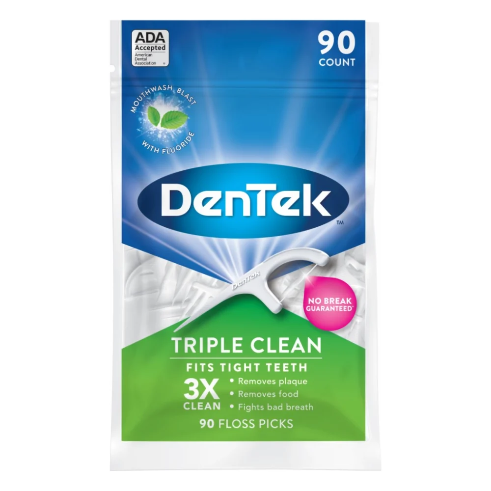 Флос-зубочистки DenTek Потрійне очищення 90 шт. (047701000816)