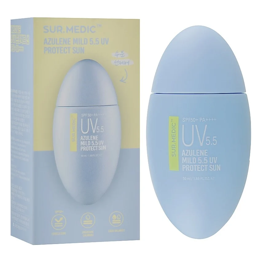 Засіб від засмаги Neogen Sur.Medic Azulene Mild 5.5 UV Protect Sun Cream SPF50+ PA++++ 50 мл (8809653242766) — фото 2
