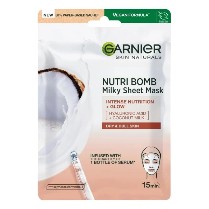 Маска для обличчя Garnier Skin Naturals Тканинна Живлення-Бомба 28 г (3600542319751/3600542319768)