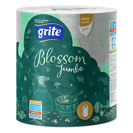 Паперові рушники Grite Blossom Jumbo 2 шари 1 рулон (4770023348774)