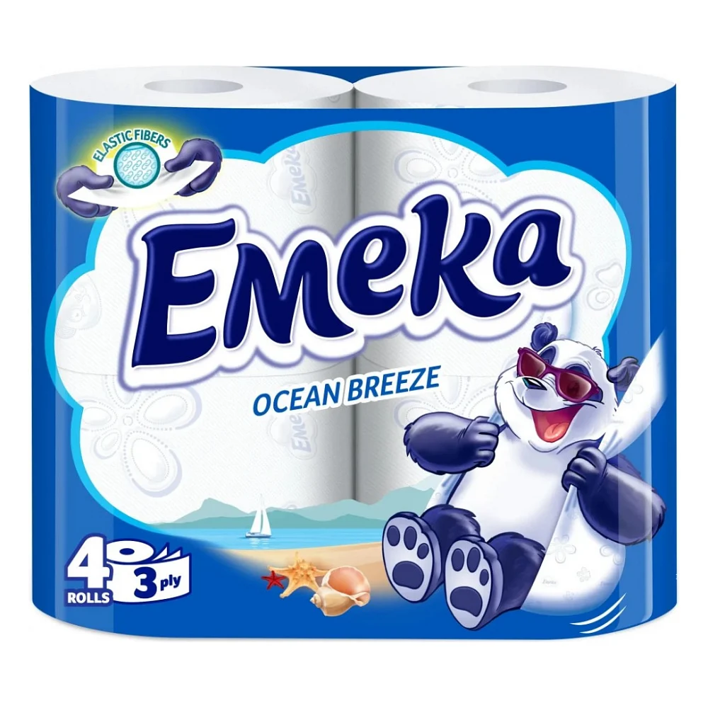 Туалетний папір Emeka Ocean Breeze 3 шари 4 рулони (3800024026515)