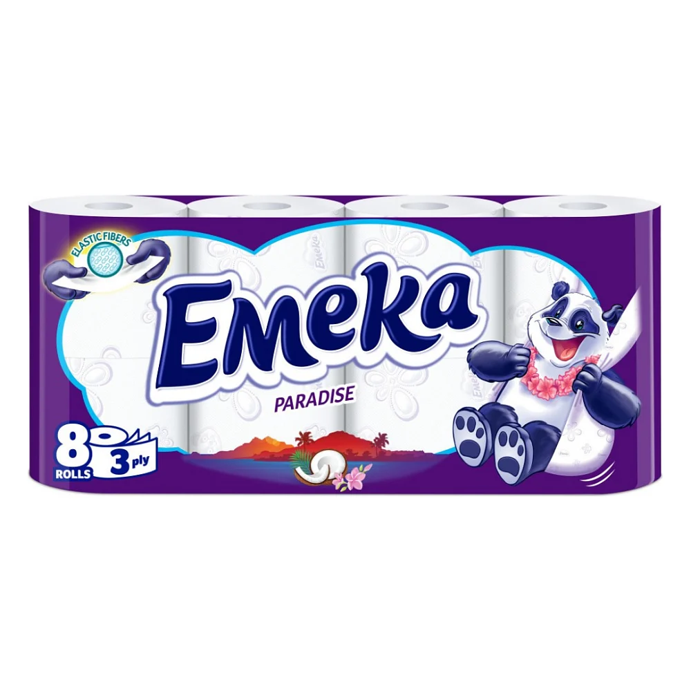 Туалетний папір Emeka Paradise 3 шари 8 рулонів (3800024026539)