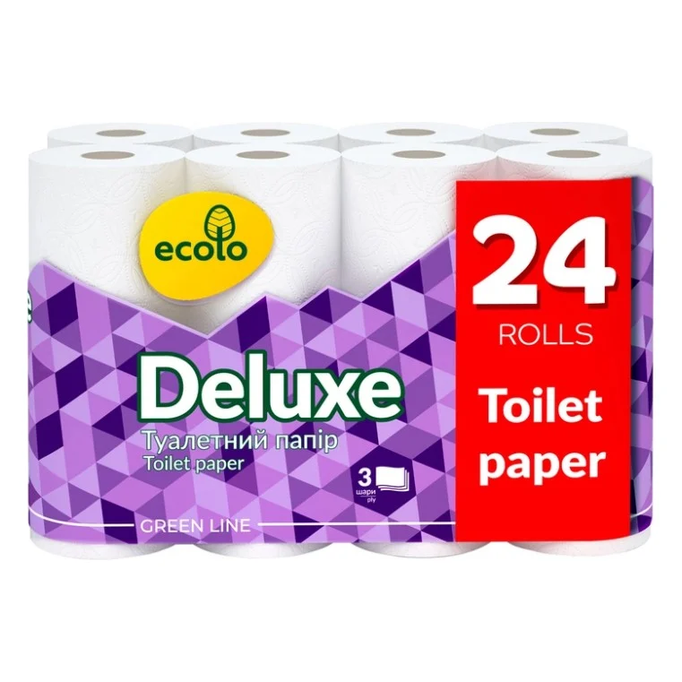 Туалетний папір Ruta Ecolo Deluxe 3 шари 24 рулони (4820202896210)