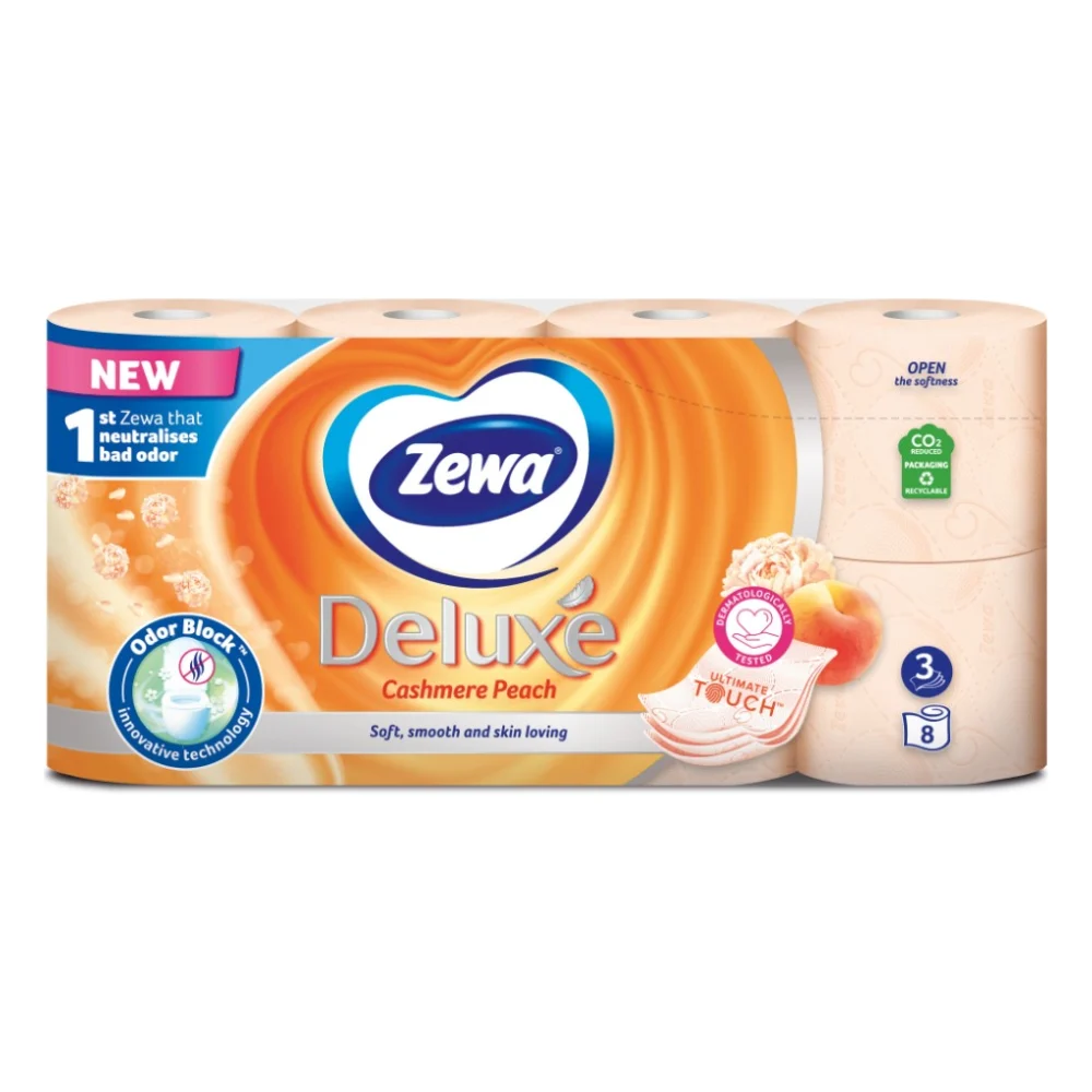 Туалетний папір Zewa Deluxe Персик 3 шари 8 рулонів (9011111035721/7322541171791)