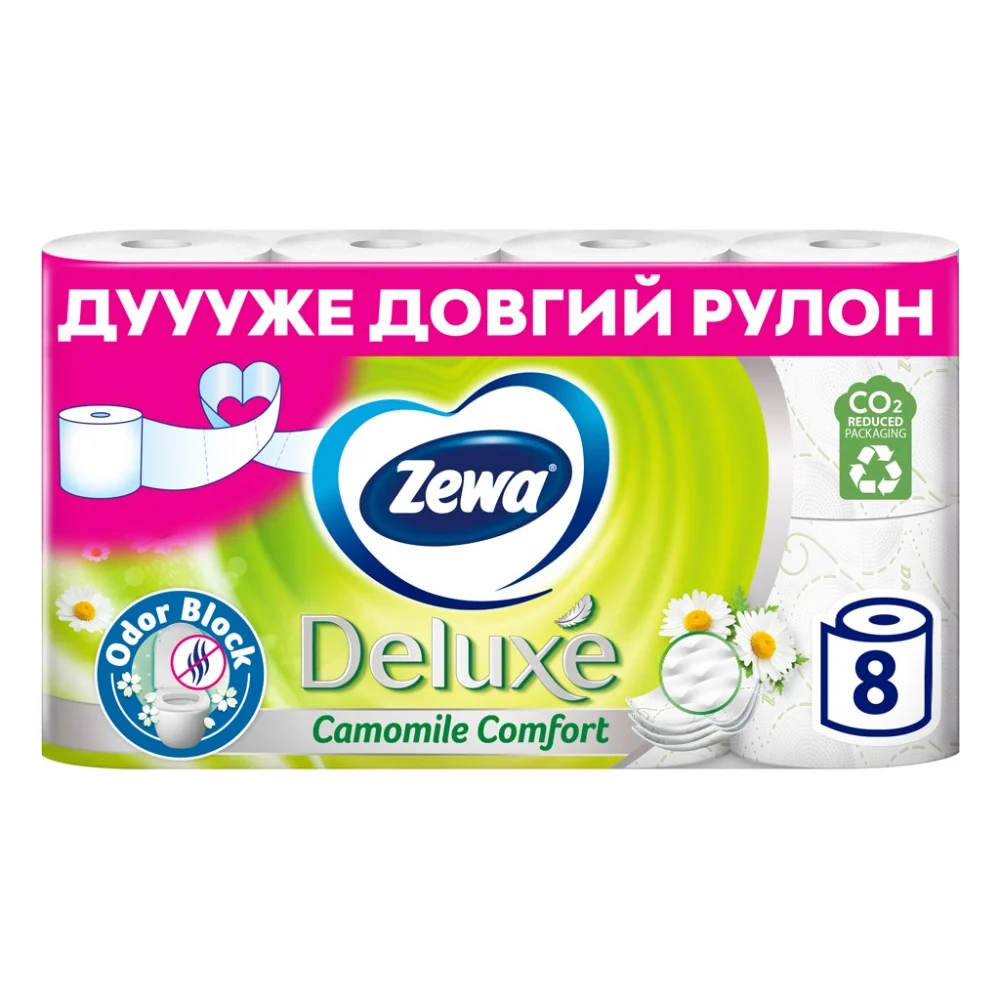 Туалетний папір Zewa Deluxe Ромашка 3 шари 8 рулонів (7322541171708) — фото 2