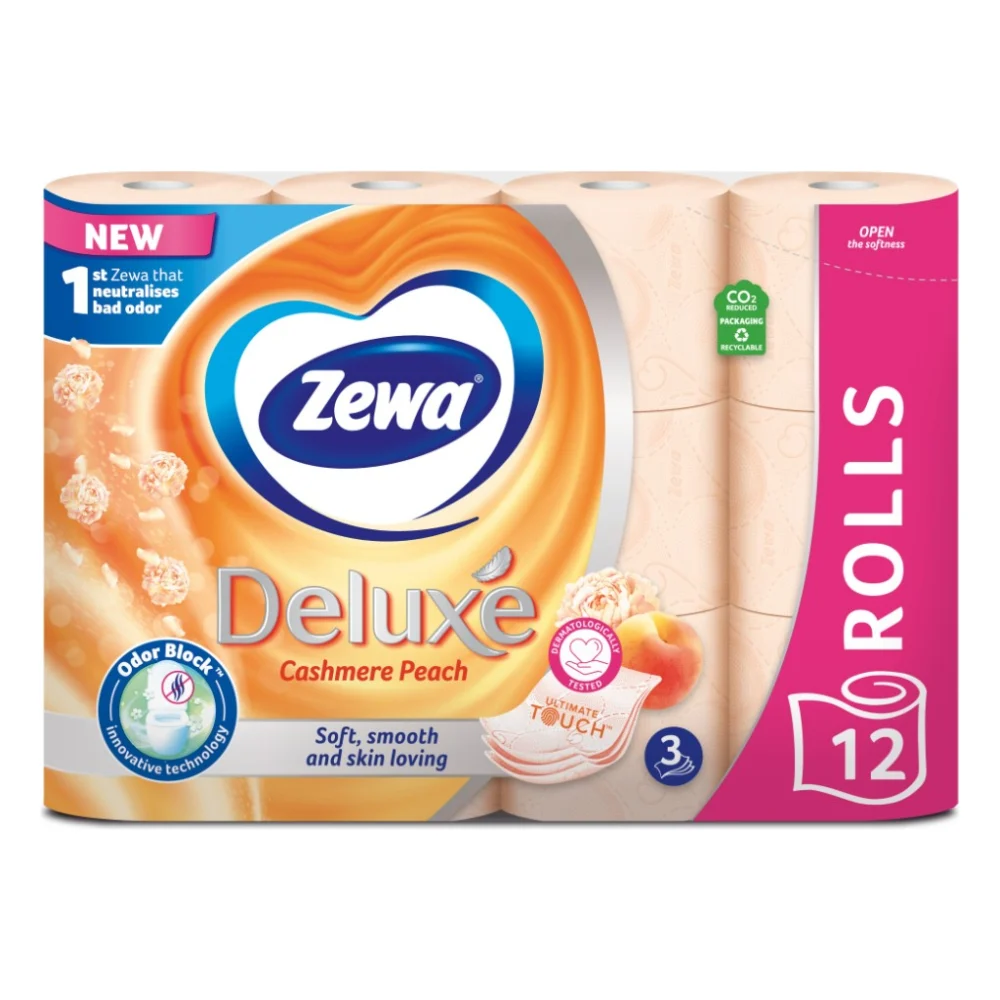 Туалетний папір Zewa Deluxe Персик 3 шари 12 рулонів (7322541396026)