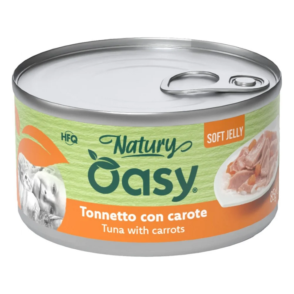 Консерви для котів OASY Wet Natury з тунцем та морквою 85 г (8054329513118)