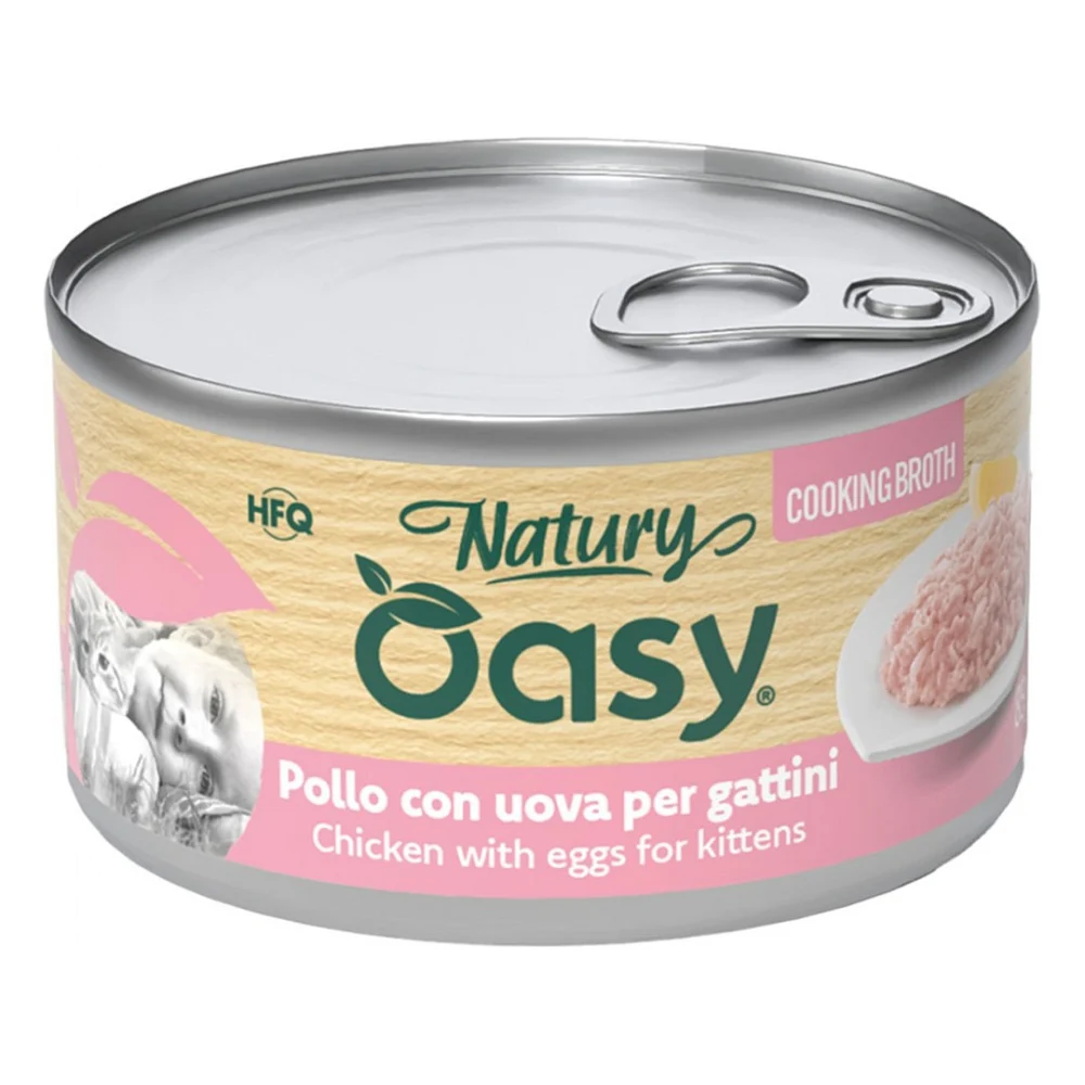 Консерви для котів OASY Wet Natury Kitten з куркою та додаванням яєць в соусі 85 г (8054329514573)
