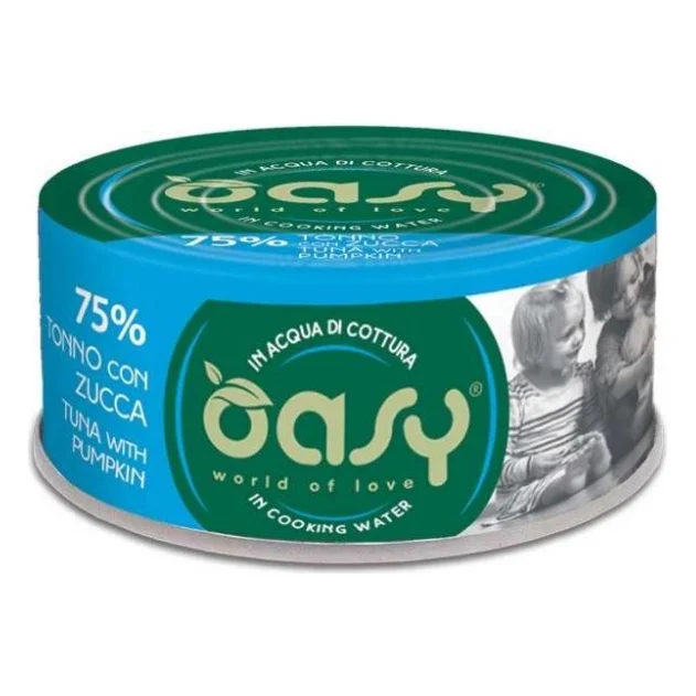 Консерви для котів OASY Wet More Love з тунцем та гарбузом 70 г (8053017349800)