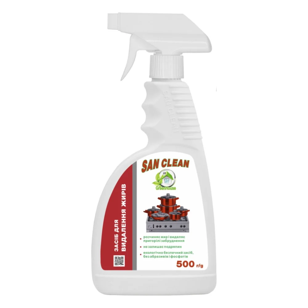 Спрей для чищення кухні San Clean Green House Для видалення жиру 500 г (4820003542965)