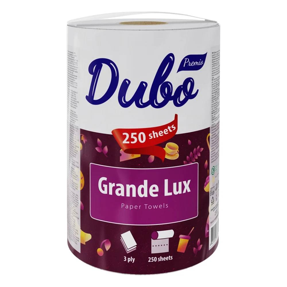 Паперові рушники Диво Premio Grande Lux 3 шари 250 відривів 1 рулон (4820003837597)