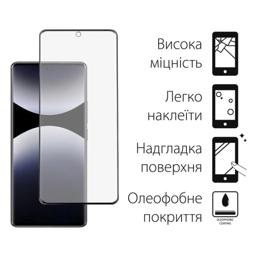 Скло захисне Dengos Xiaomi Redmi Note 14 Pro 5G + camera protection Black (DG-TGSCP-12) — фото 2