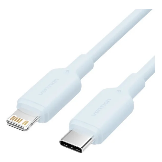 Дата кабель USB-C to Lightning 1.0m PD27W PVC blue Vention (LAKSF)