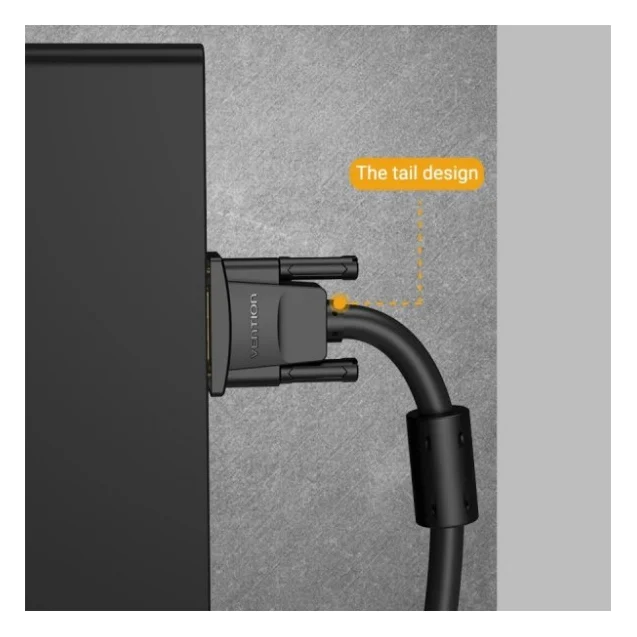 Кабель мультимедійний VGA M to VGA M 25.0m ferrite black Vention (DAEBS) — фото 5