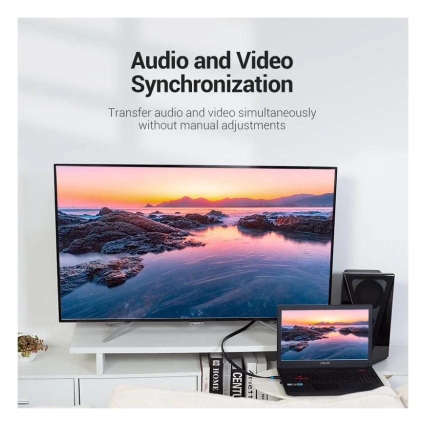 Кабель мультимедійний HDMI M to HDMI M 2.0m 4K60Hz flat black Vention (AAKBH) — фото 4