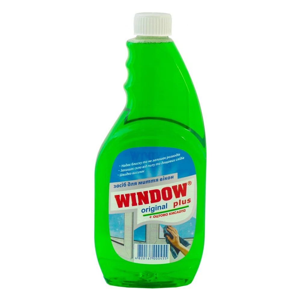 Засіб для миття скла Window Plus З оцтовою кислотою запаска 500 мл (4820167000455)