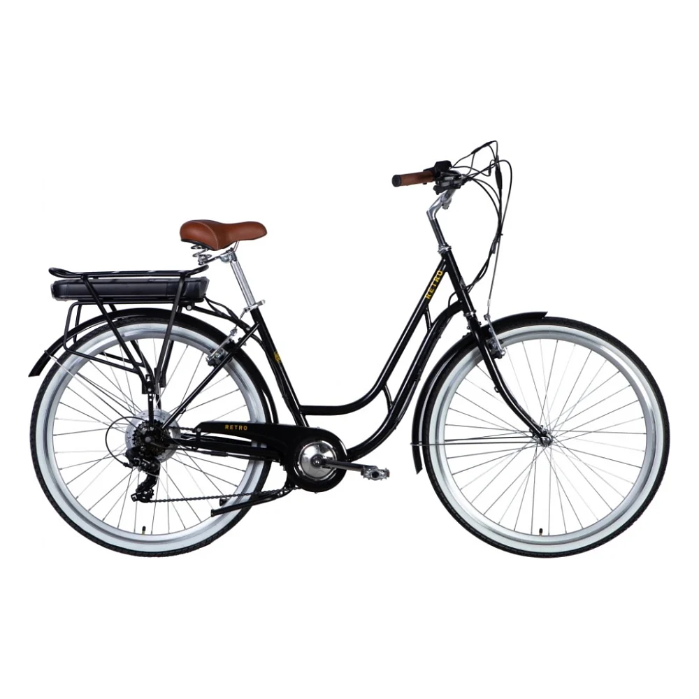 Електровелосипед Dorozhnik 28" eRETRO Vbr рама-19" 36B 12.5А*г 500Вт чорний 2025 (ELB-D-28-072)