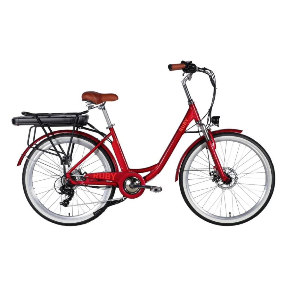 Електровелосипед Dorozhnik 26" eRUBY DD FR рама-17" 48B 15А*г 500Вт 2026 бордовий (ELB-D-26-304)