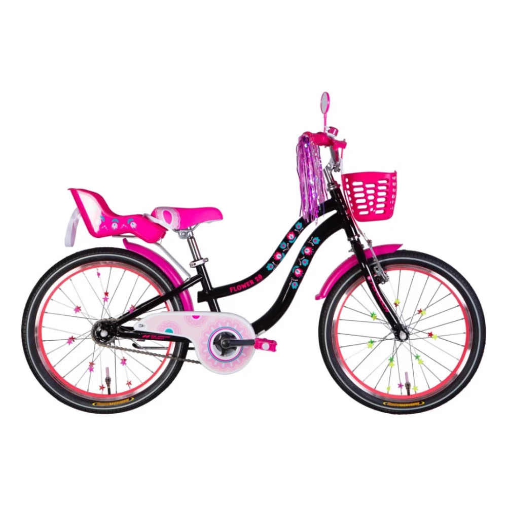 Велосипед Formula 20" Kid FLOWER PREMIUM BH рама-10" ST 2026 чорний з рожевим (OPS-FRK-20-242)