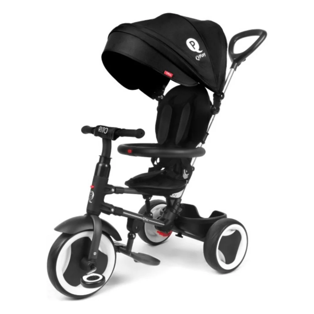 Дитячий велосипед QPlay Rito EVA складаний триколісний дитячий Black (S380-7Black)