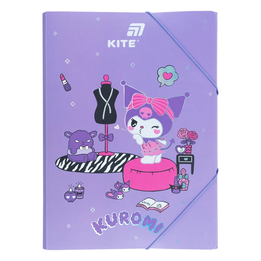 Папка на резинках Kite A4 Kuromi (HK25-247-1)