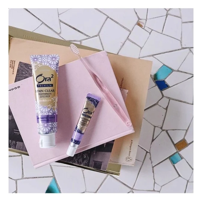 Зубна паста Sunstar Ora2 Premium Stain Clear Toothpaste Aromatic Mint Лаванда і м'ята 100 г (4901616013148) — фото 3