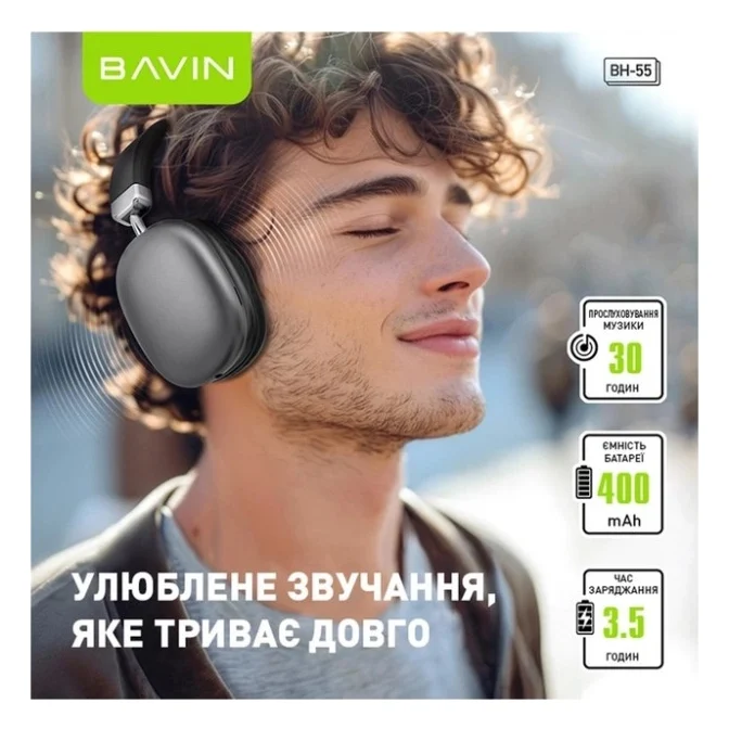 Навушники BAVIN BH-55 Hi-Res Black (HB-BH-55 BK) — фото 4