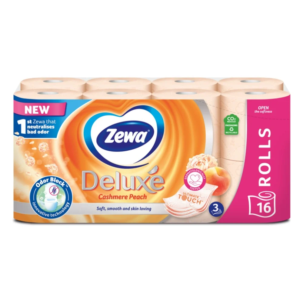 Туалетний папір Zewa Deluxe Персик 3 шари 16 рулонів (7322540201192)