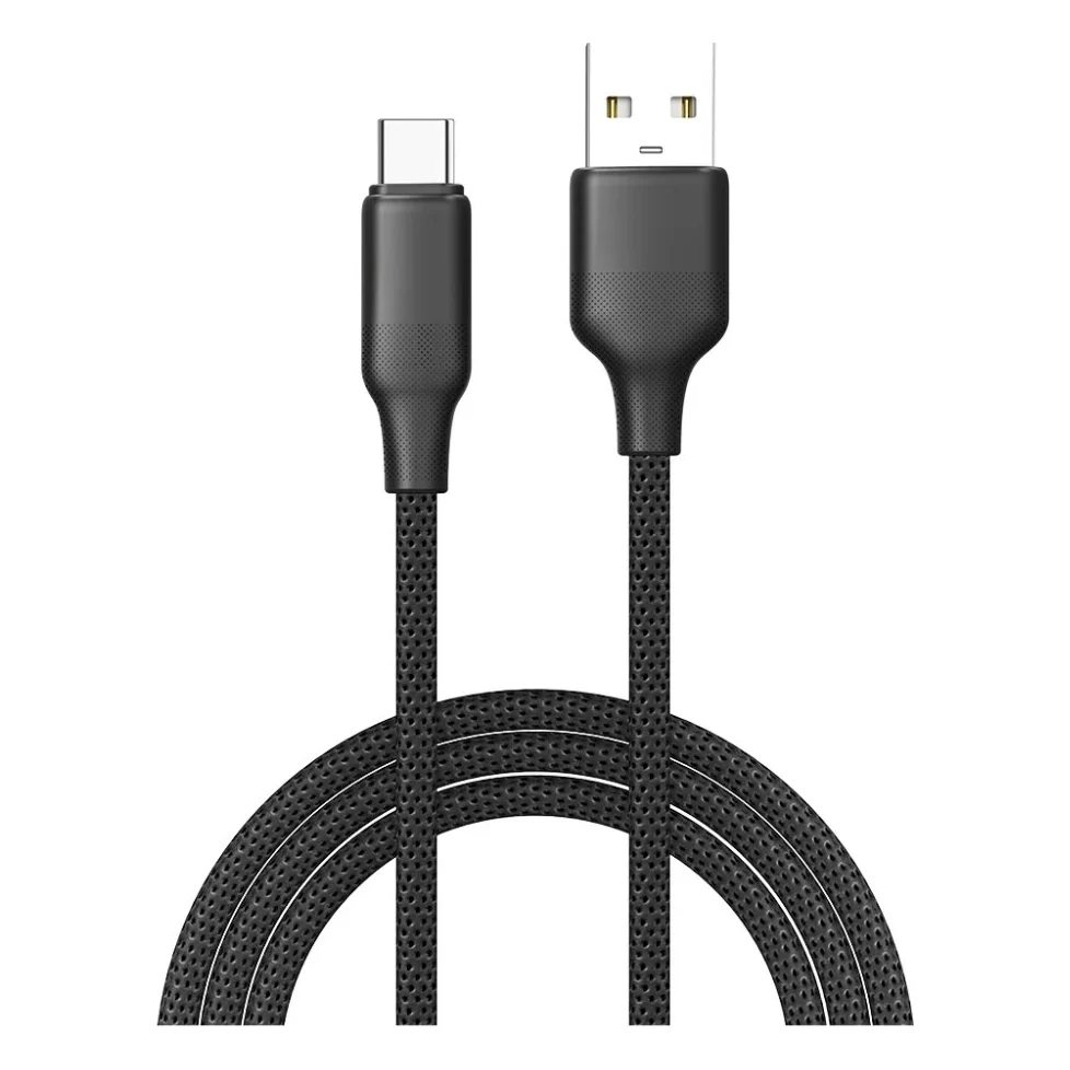 Дата кабель USB 2.0 AM to USB-C 1.0m 3A TPE embossed black ColorWay (CW-CBUC101-BK)