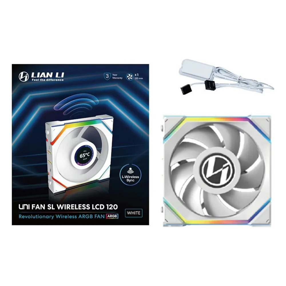 Кулер до корпусу Lian Li UNI Fan SL WIRELESS LCD 120-1, White (G99.12SLLCD1W1W.00) — фото 7
