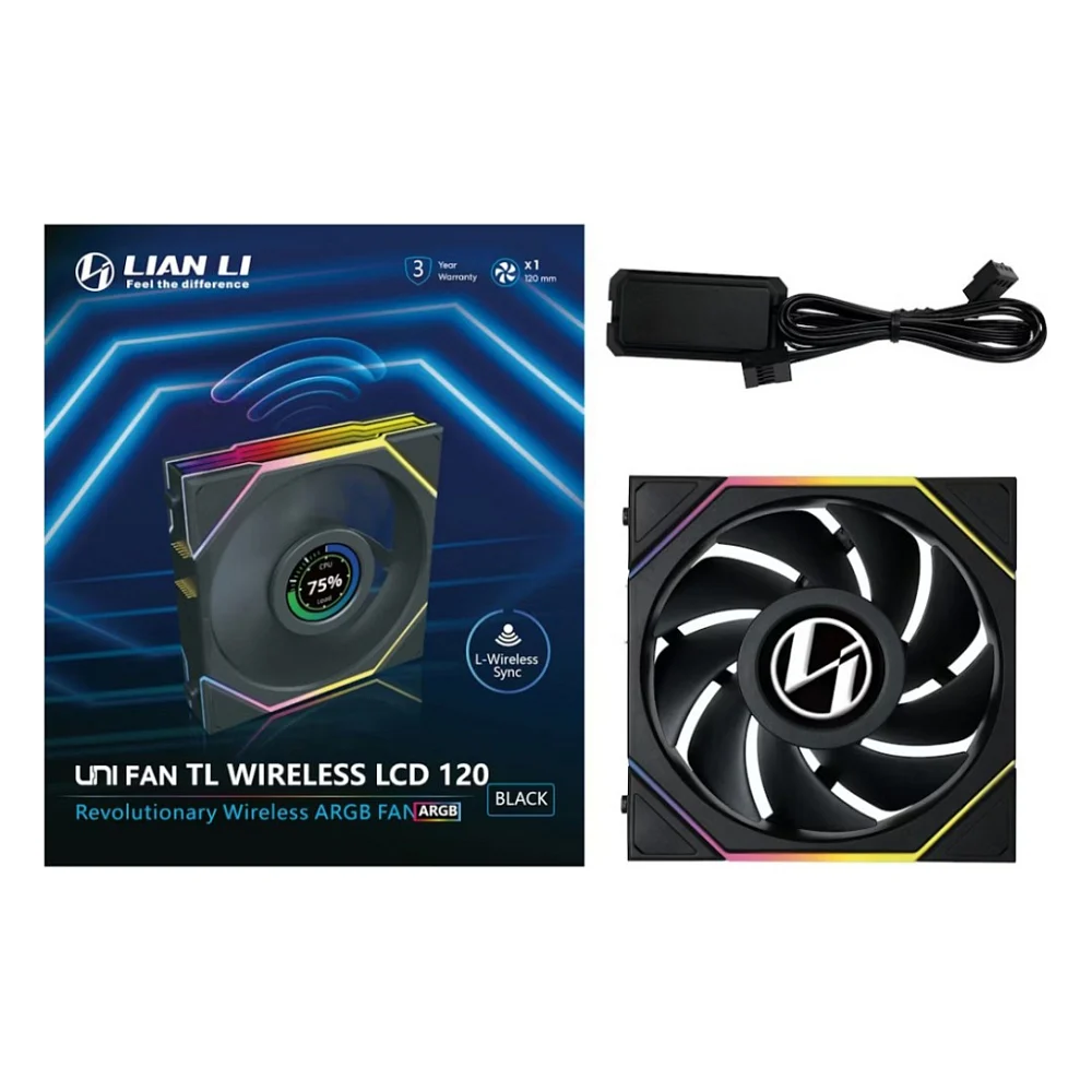 Кулер до корпусу Lian Li UNI Fan TL WIRELESS LCD 120-1, Black (G99.12TLLCD1W1B.00) — фото 8