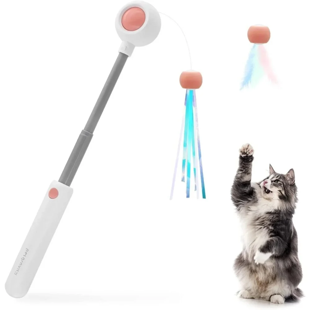 Іграшка для котів Petgravity Інтерактивна висувна вудочка з лазером рожева (PG-CT053P) — фото 3