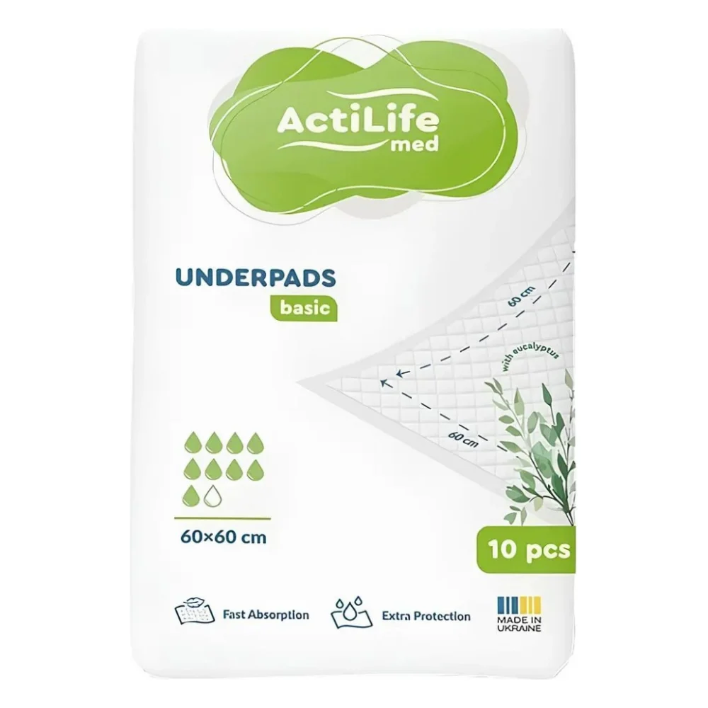 Пелюшки для малюків ActiLife Med Basic 60 х 60, 10 шт (4820174981419)