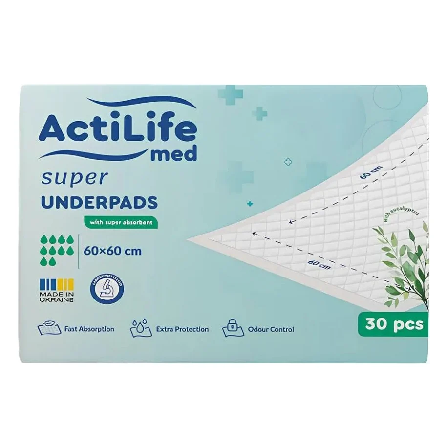 Пелюшки для малюків ActiLife Med Super 60 х 60, 30 шт (4820174981501)