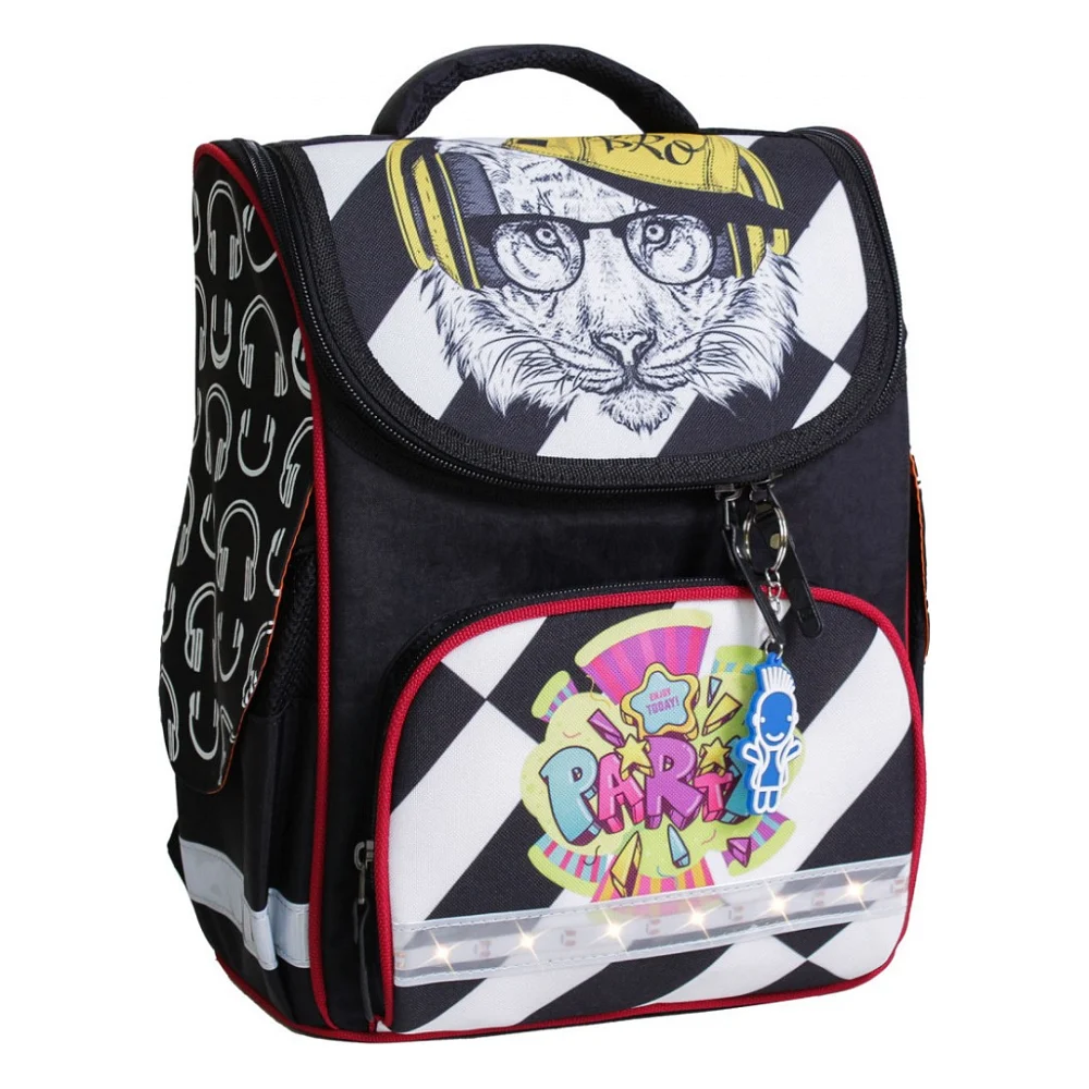 Портфель Bagland з ліхтариками Успіх 12 л. чорний 175k (00551703) (80213806)