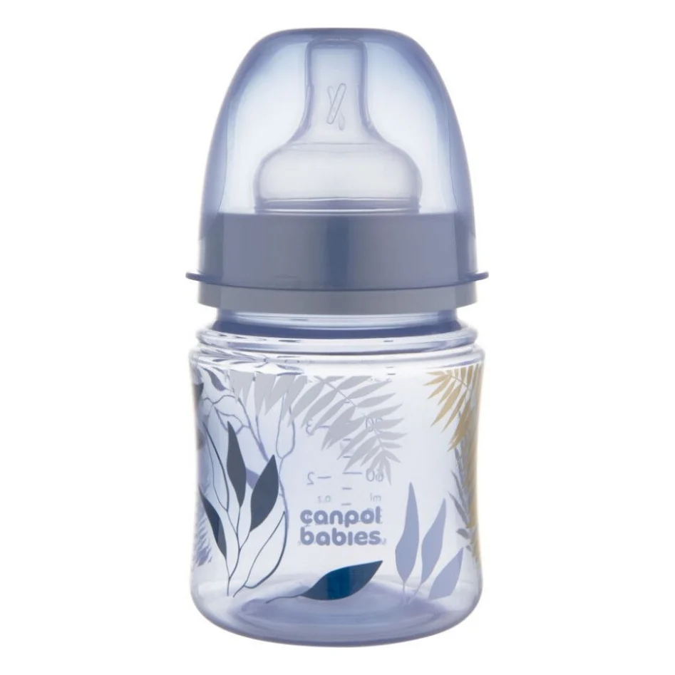 Пляшечка для годування Canpol babies Easystart GOLD 120 мл антикол. з широк. блакитна (35/239_blu)
