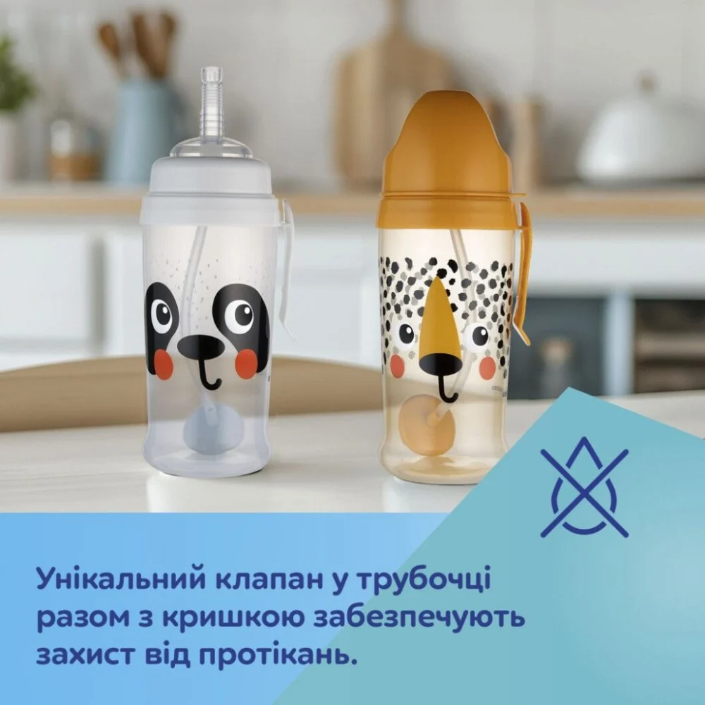 Поїльник-непроливайка Canpol babies BabiesBoo непроливайка з трубочкою і обтяжувачем, панда (56/510_whi) — фото 6