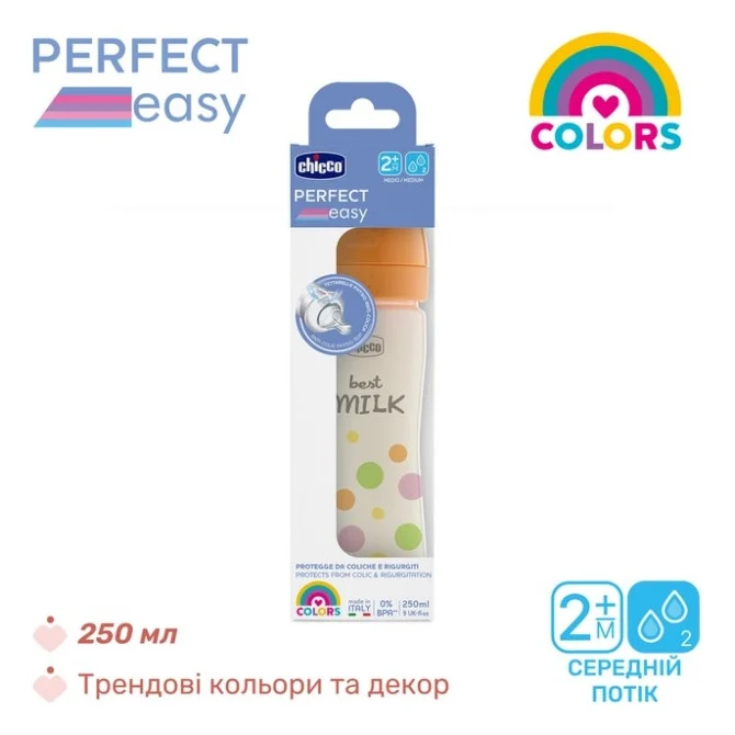 Пляшечка для годування Chicco Perfect Easy силіконова, від 2 міс., середній потік 250 мл (20243.10) — фото 6